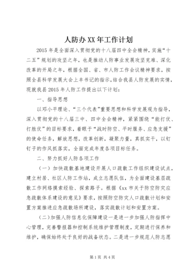 人防办某年工作计划.docx