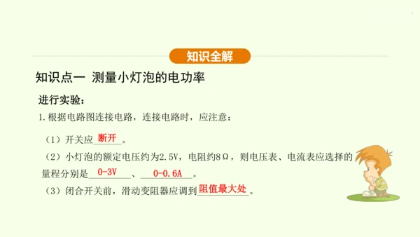 人教版 初中物理 九年级全册 第十八章 电功率 18.3 测量小灯泡的电功率课件（25页ppt）