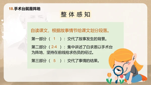 部编版三年级上册《手术台就是阵地》课件PPT模板