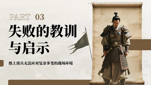 棕色中国风纸上谈兵历史教学课件