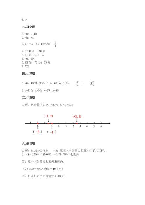 小学六年级下册数学期末卷及参考答案【完整版】.docx