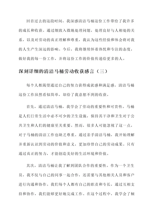 清洁马桶劳动收获感言