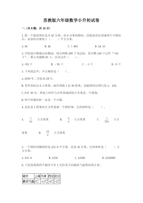 苏教版六年级数学小升初试卷含答案（轻巧夺冠）.docx