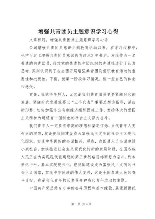 增强共青团员主题意识学习心得.docx