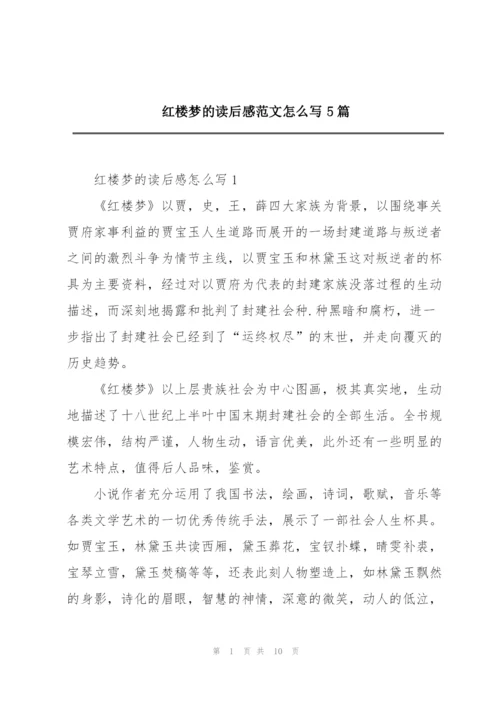 红楼梦的读后感范文怎么写5篇.docx