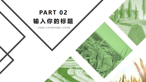 乡村来旅游绿色田野上通用PPT模板