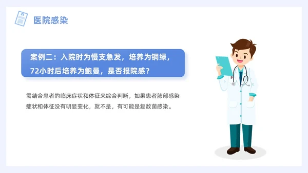 蓝色插画风图示医院PPT院感知识培训