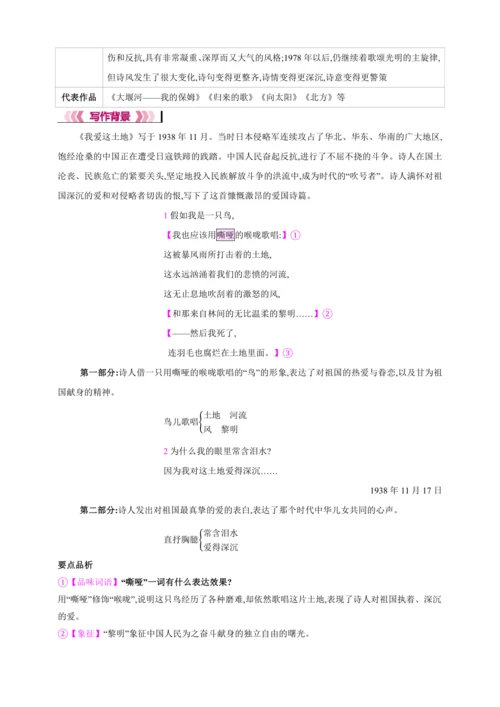3　我爱这土地【2024秋统编九上语文精彩课堂教案（教材解读+课时设计）】