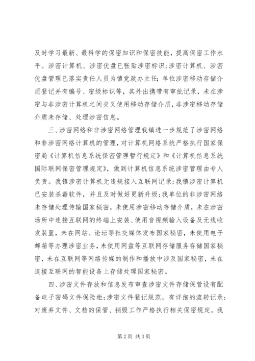 乡镇年度保密工作自查工作总结.docx