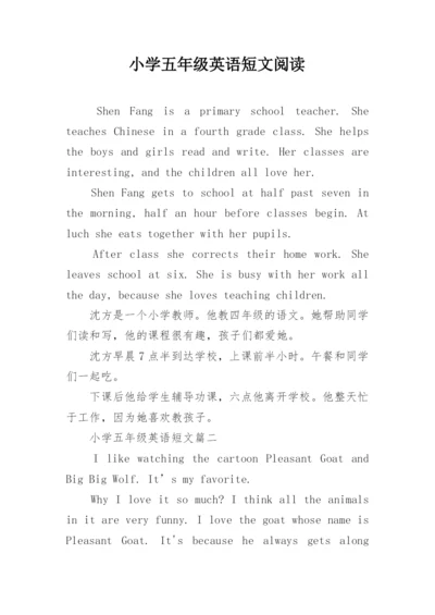 小学五年级英语短文阅读.docx
