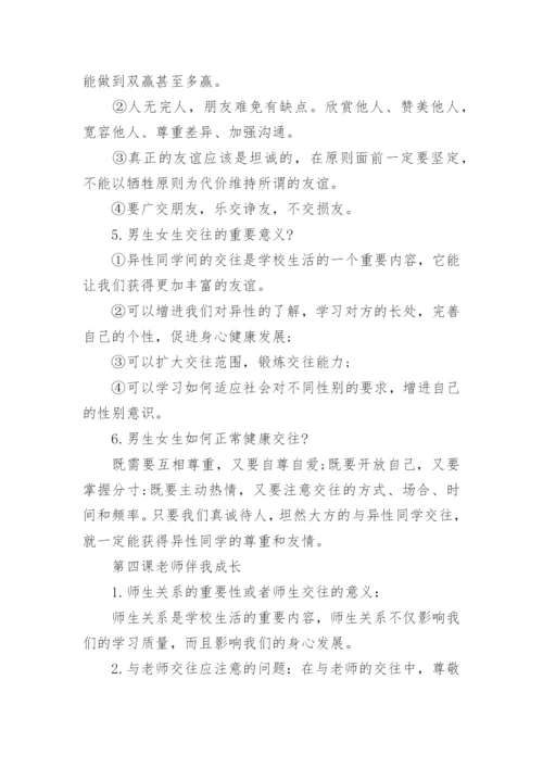 八年级上册政治思维导图及复习纲要.docx