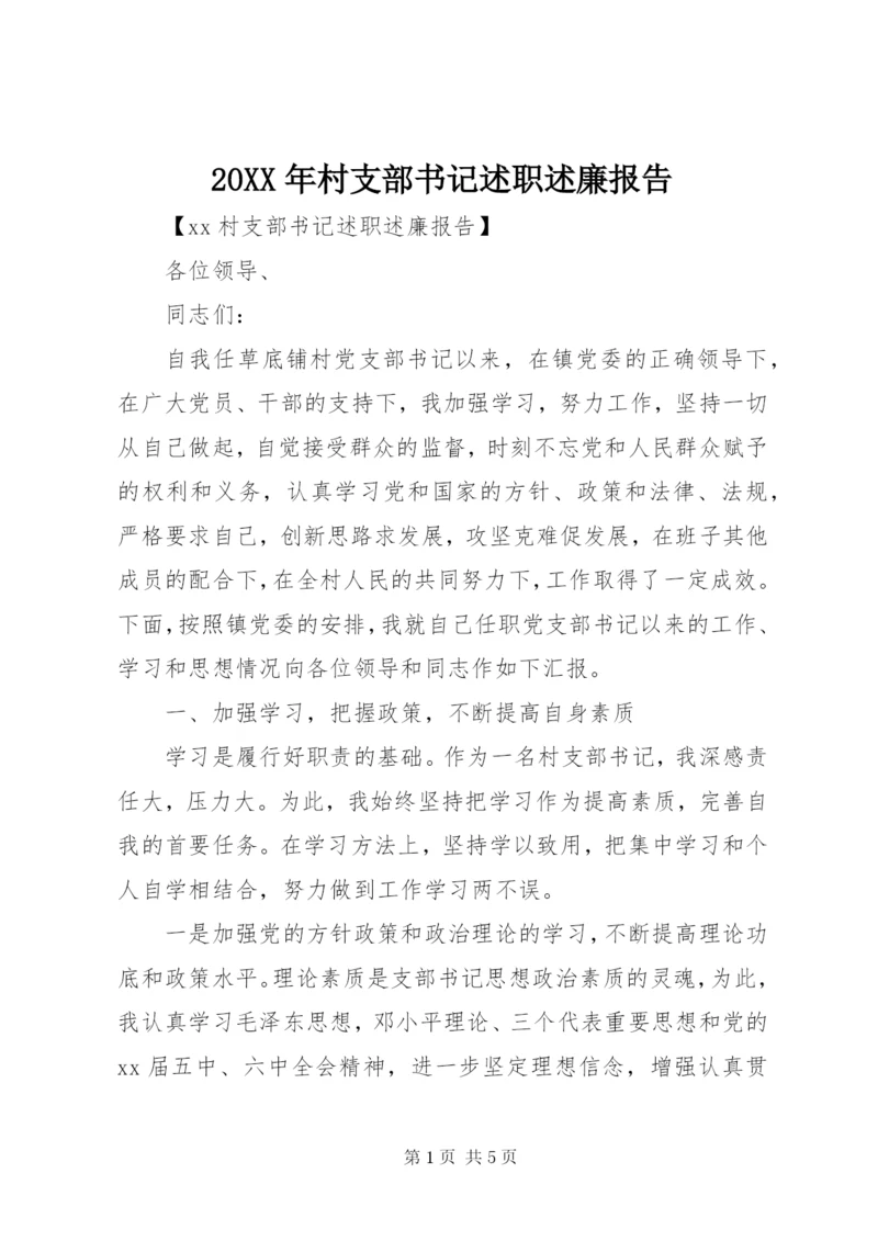 某年村支部书记述职述廉报告.docx