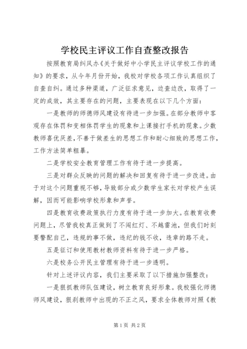 学校民主评议工作自查整改报告.docx