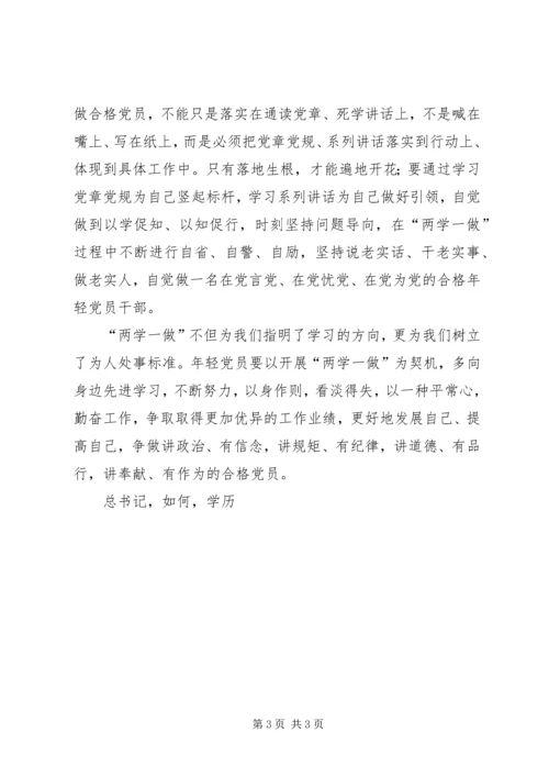 年轻党员应做好两学一做.docx