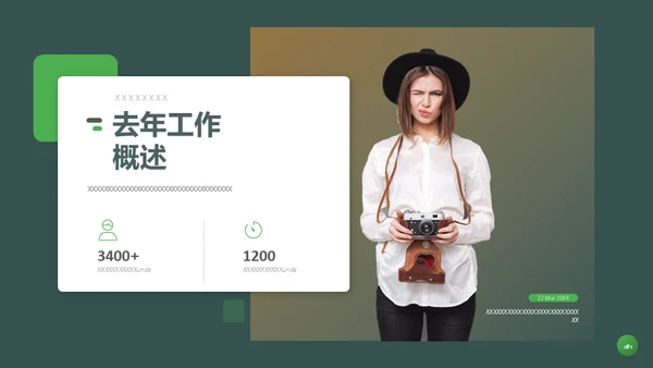 绿金色开工报告通用PPT模板