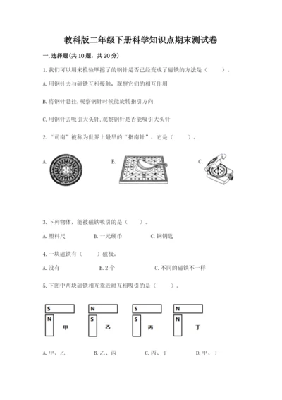 教科版二年级下册科学知识点期末测试卷【模拟题】.docx