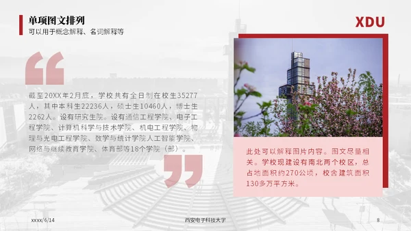 西安电子科技大学论文答辩通用ppt模板