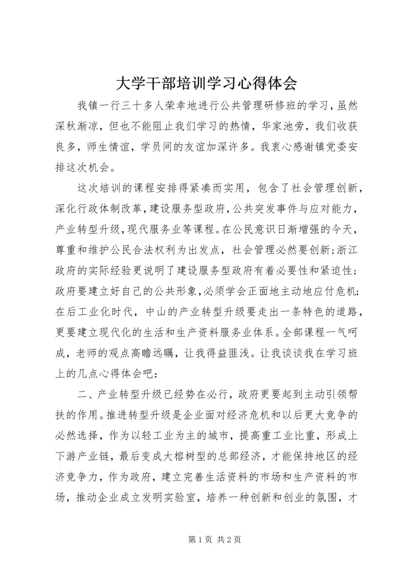 大学干部培训学习心得体会.docx