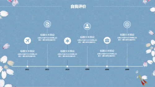 素雅樱花飞舞背景工作汇报通用PPT模版