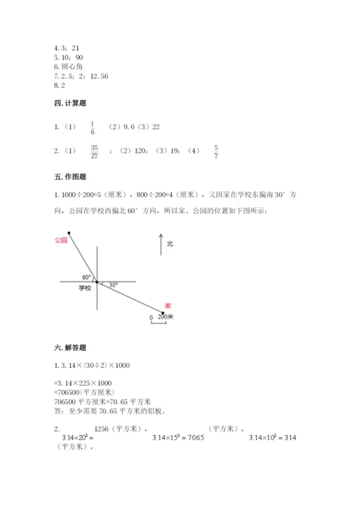 小学数学六年级上册期末卷附参考答案（轻巧夺冠）.docx