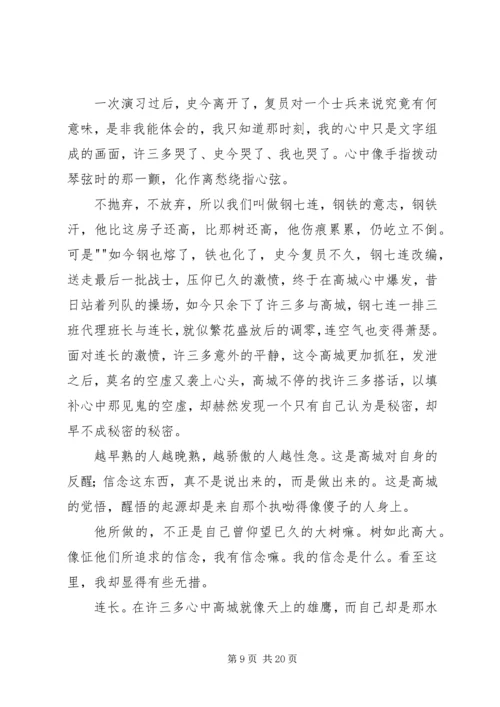 永不放弃的梦(《士兵突击》读后感).docx