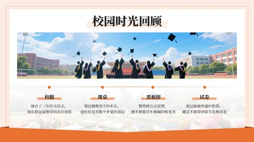 橙色系毕业季PPT模版