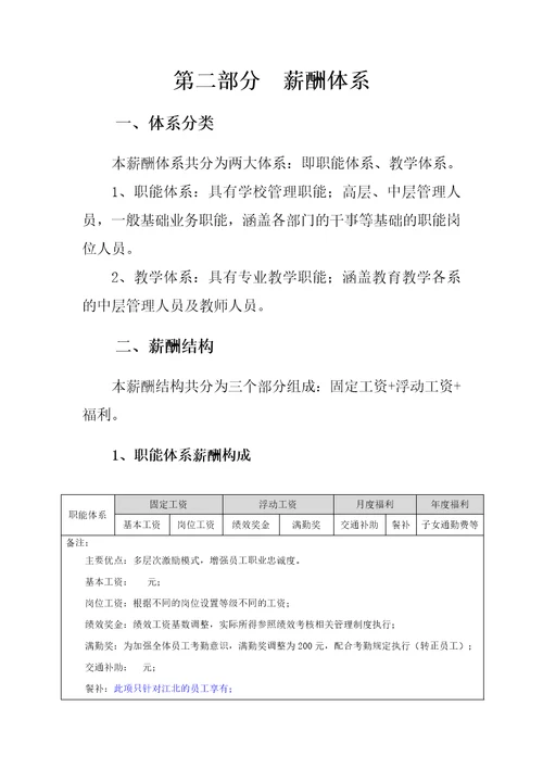 学校薪酬体系设计方案