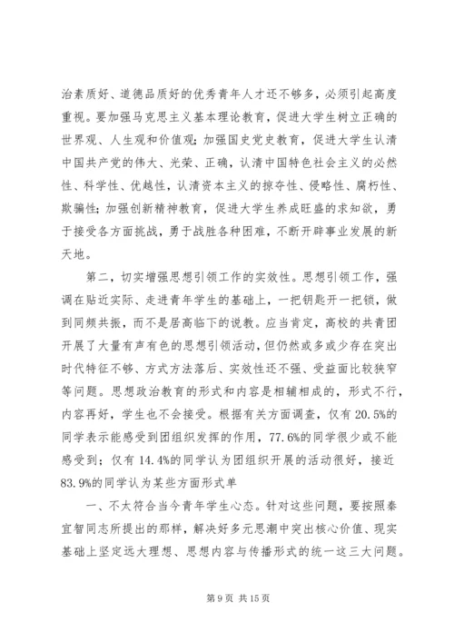 在部分高校共青团工作座谈会上的讲话.docx