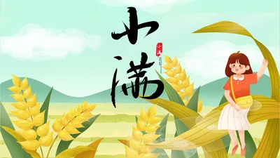 食粮丰收麦穗小满PPT模板