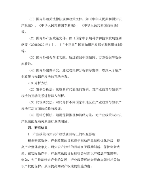 产业政策与知识产权法的互动关系研究