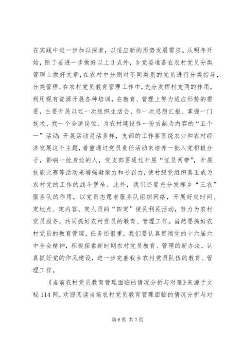 当前农村党员教育管理面临的情况分析与对策 (6).docx