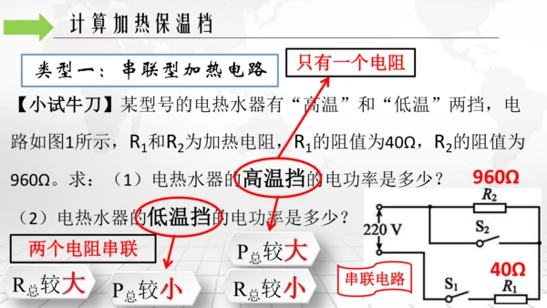 第十八章 电功率 本章复习与测试 电功率之加热保温挡位专题 单元复习课件(共20张PPT) 2023