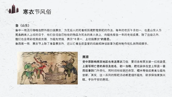 寒衣节水墨中国风PPT模板