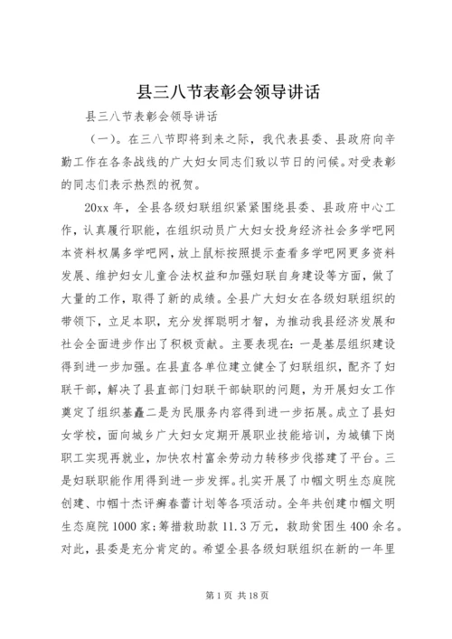 县三八节表彰会领导讲话.docx