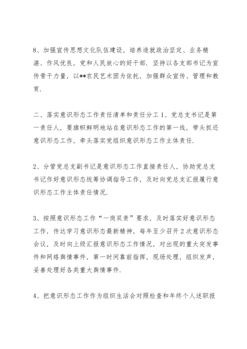 2022年落实意识形态工作责任清单6篇.docx