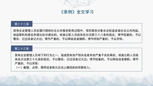 2024年新发布国有企业管理人员处分条例解读学习PPT课件