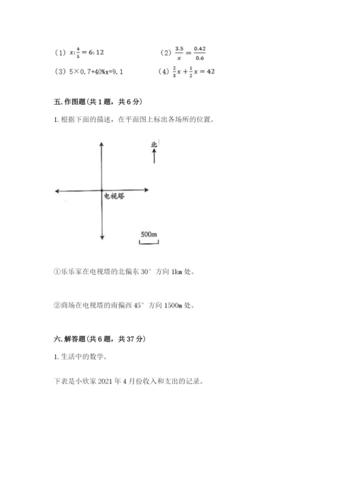 沪教版小学六年级下册数学期末综合素养测试卷含答案（综合卷）.docx