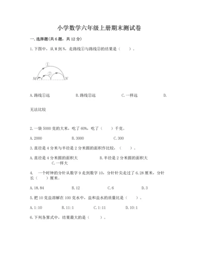 小学数学六年级上册期末测试卷a4版可打印.docx