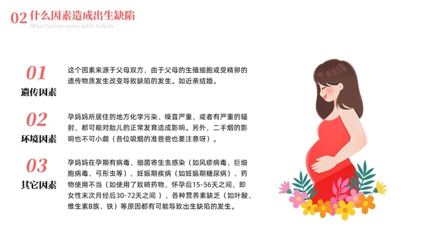 粉红简约剪纸预防出生缺陷PPT模板