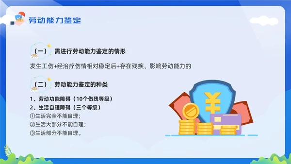 黄蓝简约工伤保险及处理流程PPT模板宣传PPT动态PPT