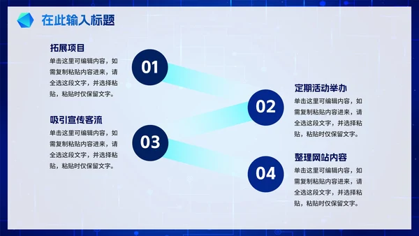 蓝色渐变商务科技风PPT模板