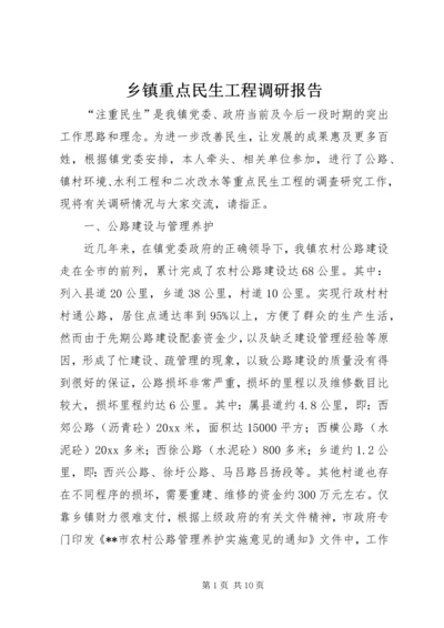 乡镇重点民生工程调研报告.docx
