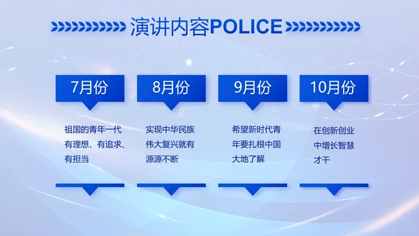 蓝色公安科技信息化建设工作总结PPT动态模板