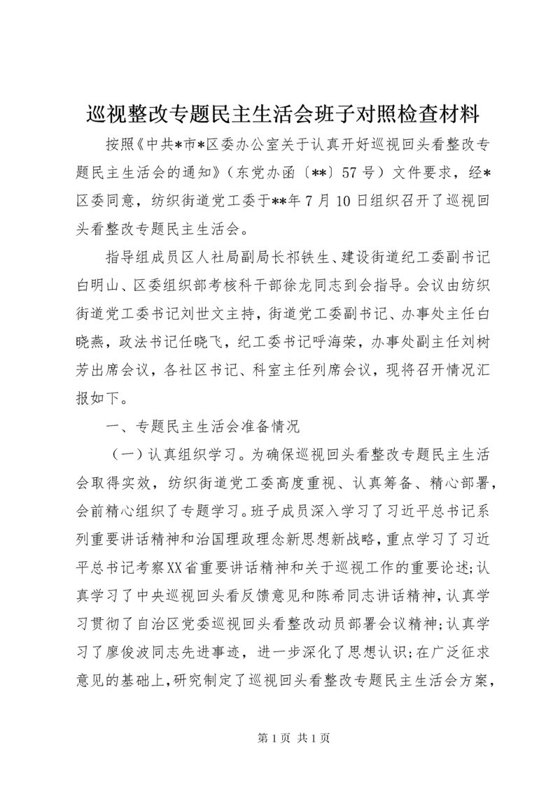 巡视整改专题民主生活会班子对照检查材料.docx