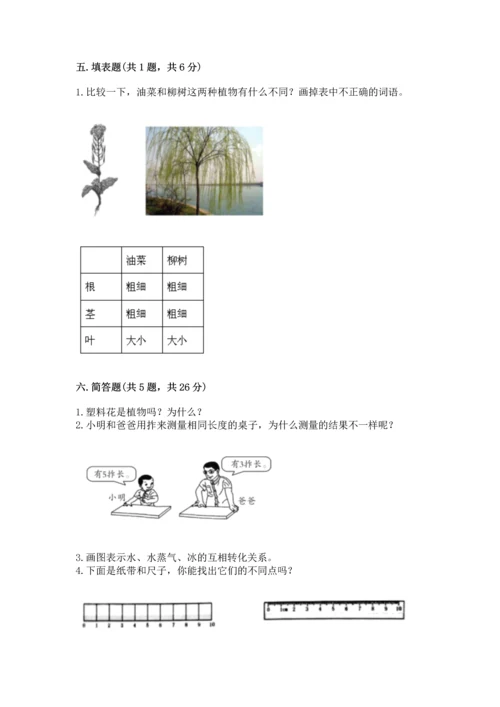 教科版科学一年级上册期末测试卷（夺冠）word版.docx