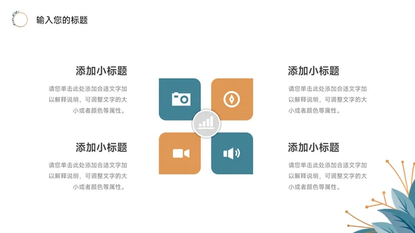 蓝色小清新教学内容课件PPT模板
