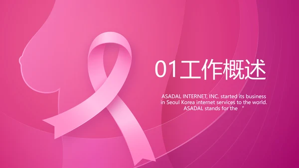 粉色唯美关爱乳腺健康动态PPT