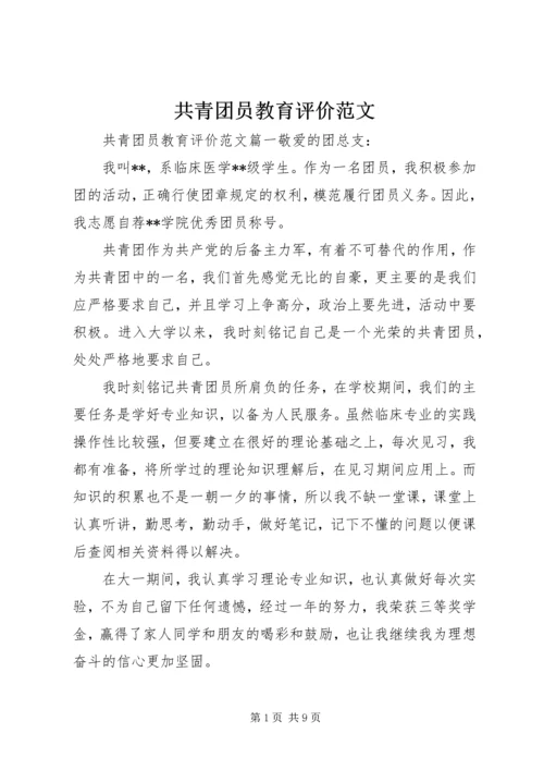 共青团员教育评价范文.docx