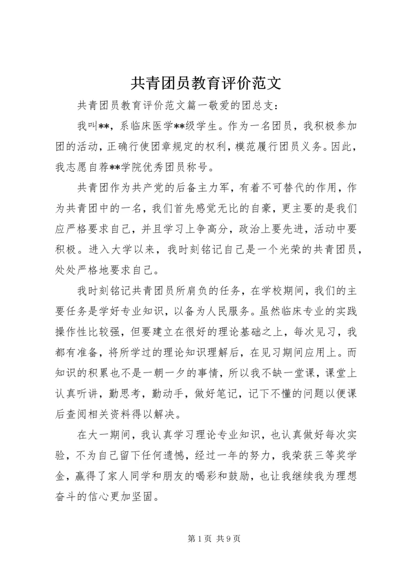 共青团员教育评价范文.docx
