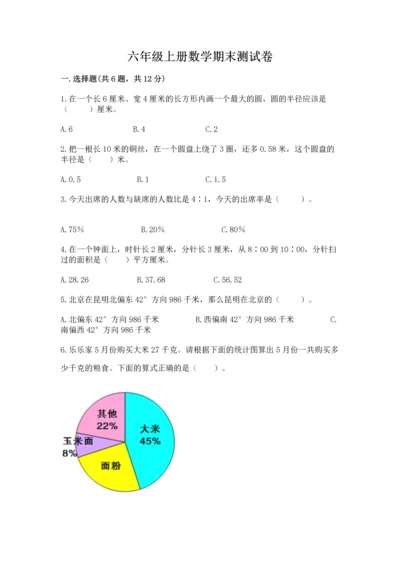 六年级上册数学期末测试卷带答案（培优b卷）.docx